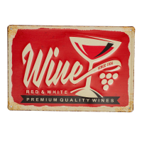 Табличка металлическая 30х20 см «Wine» DE-3020-W
