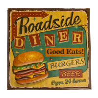 Наклейка декоративная квадратная для украшения помещений «Винтаж» 30х30 см «Roadside Diner» VINQ (RD)