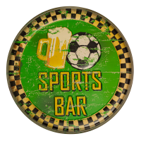 Наклейка декоративная круглая для украшения помещений «Винтаж» 30х30 см «Sports Bar» VINR (SB)