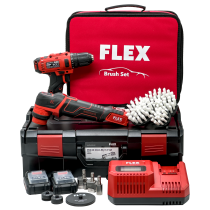 FLEX Набор для полировки и химчистки (машинка+шуроповерт) PXE 80+DD 2G/Brush Set FLEX 518654