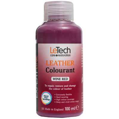 LeTech Краска для кожи (Leather Colourant) Wine Red Expert Line 100мл