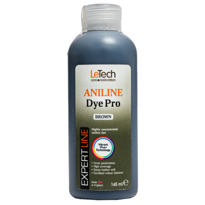 LeTech Анилиновый краситель для кожи (Aniline Dye Pro) Brown Expert Line 145мл