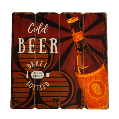 Табличка декоративная МДФ 40х40 см (Cold Beer) DE-4040MDF-CB