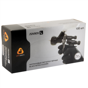 JETA PRO Нитриловые перчатки черные одноразовые размер L 100 шт JSN909