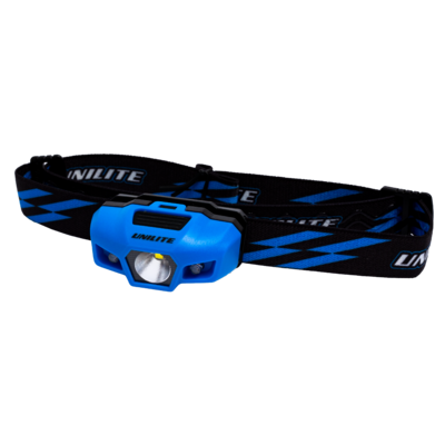 UNILITE SPORT-H1 - Спортивный налобный фонарь (синий корпус), 175 Lm, 1xAA, IPX6