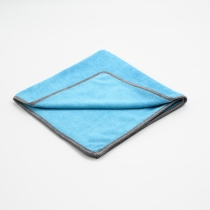 Dry Monster Голубая микрофибра с коротким плотным ворсом (серый оверлок) COSMO 40х40 см 300 gsm