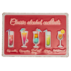 Табличка металлическая 30х20 см (Classic alcohol cocktail) DE-3020-CAC
