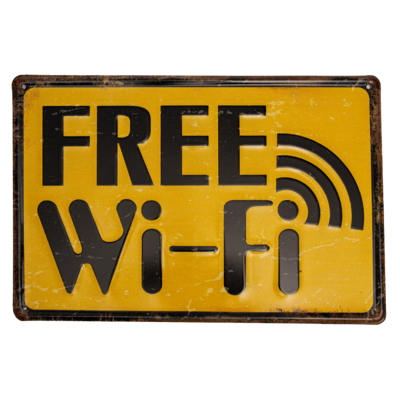 Табличка металлическая 30х20 см (Free Wi-Fi) DE-3020-FWF
