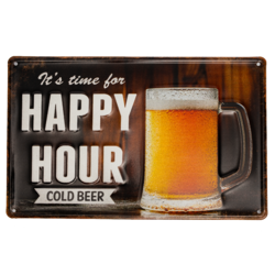 Табличка металлическая 30х20 см (Happy Hour) DE-3020-HH