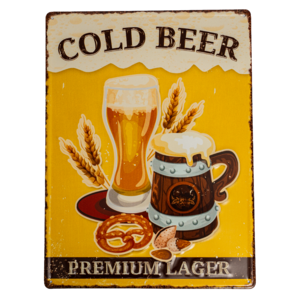 Табличка металлическая 30x40 см «Cold Beer» DE-3040-CB-1