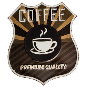 Табличка металлическая фигурная 33х39 см «Coffee» DE-3339F-C