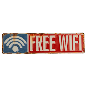 Табличка металлическая 40х10 см «Free WiFi» DE-4010-FWF