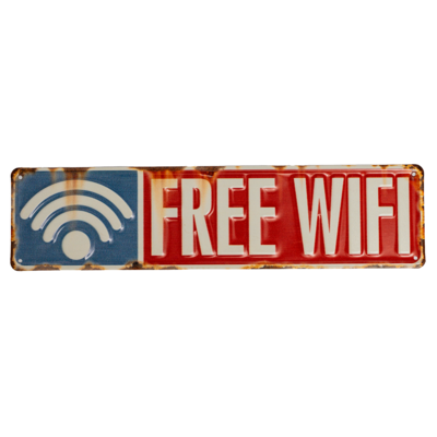 Табличка металлическая 40х10 см «Free WiFi» DE-4010-FWF