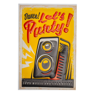 Наклейка декоративная для украшения помещений «Винтаж» 20х30 см «Dance! Let`s Party» VIN-1 (LP)