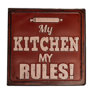 Наклейка декоративная квадратная для украшения помещений «Винтаж» 30х30 см «My kitchen, my rules» VINQ (KR)