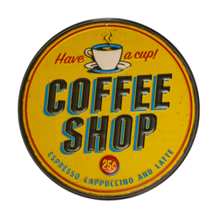 Наклейка декоративная круглая для украшения помещений «Винтаж» 30х30 см «Cofee Shop» VINR (CS)