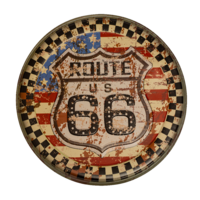 Наклейка декоративная круглая для украшения помещений «Винтаж» 30х30 см «Route 66» VINR (RO)