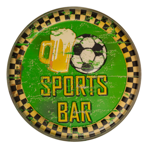 Наклейка декоративная круглая для украшения помещений «Винтаж» 30х30 см «Sports Bar» VINR (SB)