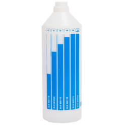 MA-FRA Флакон со шкалой в пропорции и процентах (синий) PLASTIC BOTTLE 1л 0598