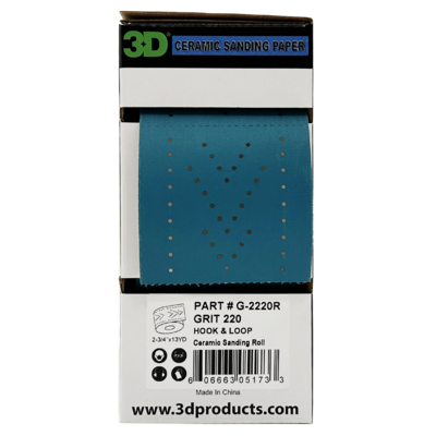 3D Шлифовальный материал в полосе Ceramic Paper 2-3/4'x13yd 220 Grit Multi-Hole G-2220R