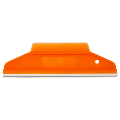 Uzlex Ракель RUBBER полумягкий неоново-оранжевый, форма 2 в 1, со съемной ПВХ вставкой, 195 x 60 мм 21911005