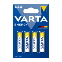 Varta ENERGY Батарейка LR03 AAA BL4 Alkaline 1.5V (4103), мизинчиковая (4 шт)