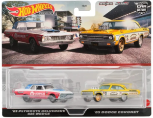 Машинка Hot Wheels Premium 63 Plymouth Belvedere 426 Wedge + 65 Dodge Coronet