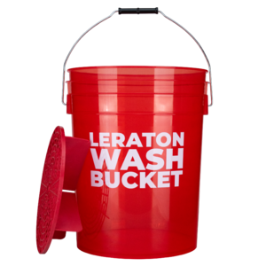 Прозрачное ведро для мойки автомобилей с сепаратором (красное) 20л CARWASH LERATON DETAILING BUCKET WBR