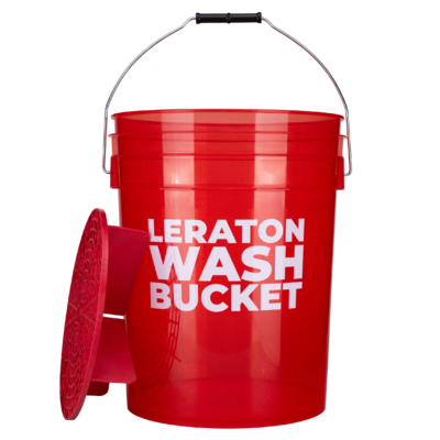 Прозрачное ведро для мойки автомобилей с сепаратором (красное) 20л CARWASH LERATON DETAILING BUCKET WBR