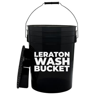 Прозрачное ведро для мойки автомобилей с сепаратором (черное) 20л LERATON BUCKET WBB