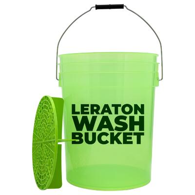 Прозрачное ведро для мойки автомобилей с сепаратором (зеленое) 20л LERATON BUCKET WBG