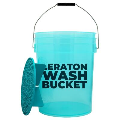 Прозрачное ведро для мойки автомобилей с сепаратором (бирюзовое) 20л LERATON BUCKET WBT