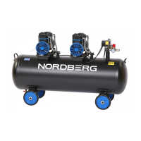 NORDBERG Компрессор безмасляный 220 В ресивер 135 л 500 л/мин NCEO135/500