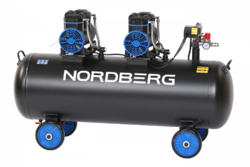 NORDBERG Компрессор безмасляный 220 В ресивер 135 л 500 л/мин NCEO135/500