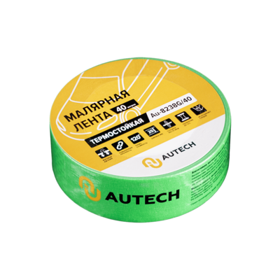 AuTech Маскирующая термостойкая лента 38мм x 40м 120 градусов (зеленый) Au-8238G/40
