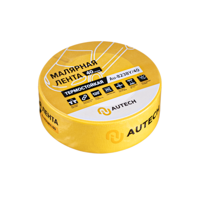 Autech Маскирующая термостойкая лента 38мм x 40м 120 градусов (жёлтый) Au-8238Y/40