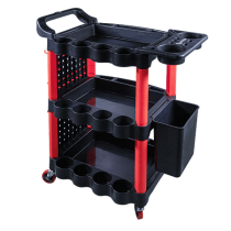 AuTech Пластиковый стол тележка на колесиках с одной боковой стенкой и ведром. Место полировщика Au-2110