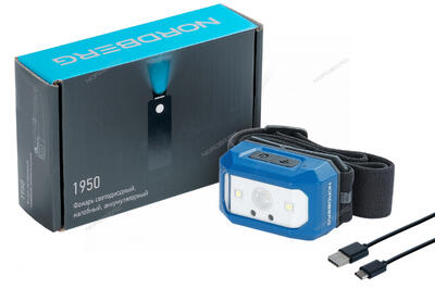 (УЦЕНКА)Nordberg Фонарь светодиодный налобный, аккумуляторный, 3,7 В 1950