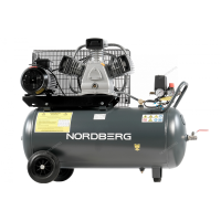 NORDBERG Компрессор поршневой с ременной передачей, 380 В, ресивер 100 л, 580 л/мин NCP100/580