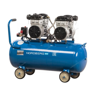 NORDBERG Компрессор безмасляный 220 В, ресивер 100 л, 400 л/мин NCEO100/400