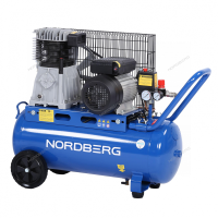 NORDBERG Компрессор поршневой с ременной передачей 220 В, ресивер 50 л, 446 л/мин NCE50/480