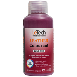 (УЦЕНКА) LeTech Краска для кожи (Leather Colourant) Wine Red Expert Line 100 мл