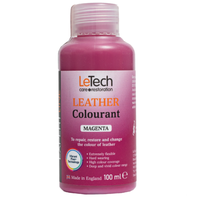 (УЦЕНКА) LeTech Краска для кожи (Leather Colourant) Magenta Expert Line 100 мл
