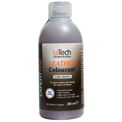 (УЦЕНКА) LeTech Краска для кожи (Leather Colourant) Dark Brown Expert Line 200 мл