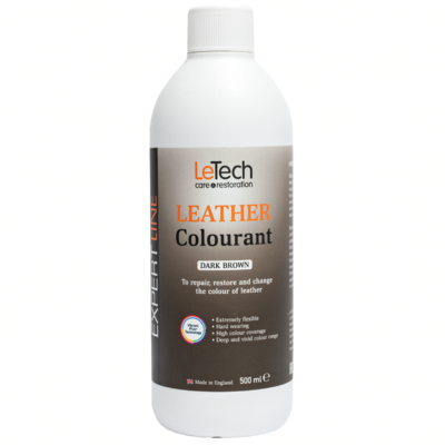 (УЦЕНКА) LeTech Краска для кожи (Leather Colourant) Dark Brown Expert Line 500 мл