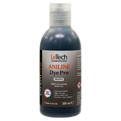 (УЦЕНКА) LeTech Анилиновый краситель для кожи (Aniline Dye Pro) Brown Expert Line 200 мл