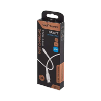 GoPower Кабель GP21TT Type-C (m)-Type-C (m) 1.0 м 3.0 A 60 W силикон белый (1/200/800)