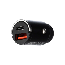 GoPower Автомобильное З/У GPQC12 1USB+1Type-C 22.5W Mini черный (1/100)