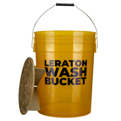(УЦЕНКА) Прозрачное ведро для мойки автомобилей с сепаратором (желтое) 20 л CARWASH LERATON DETAILING BUCKET WBY